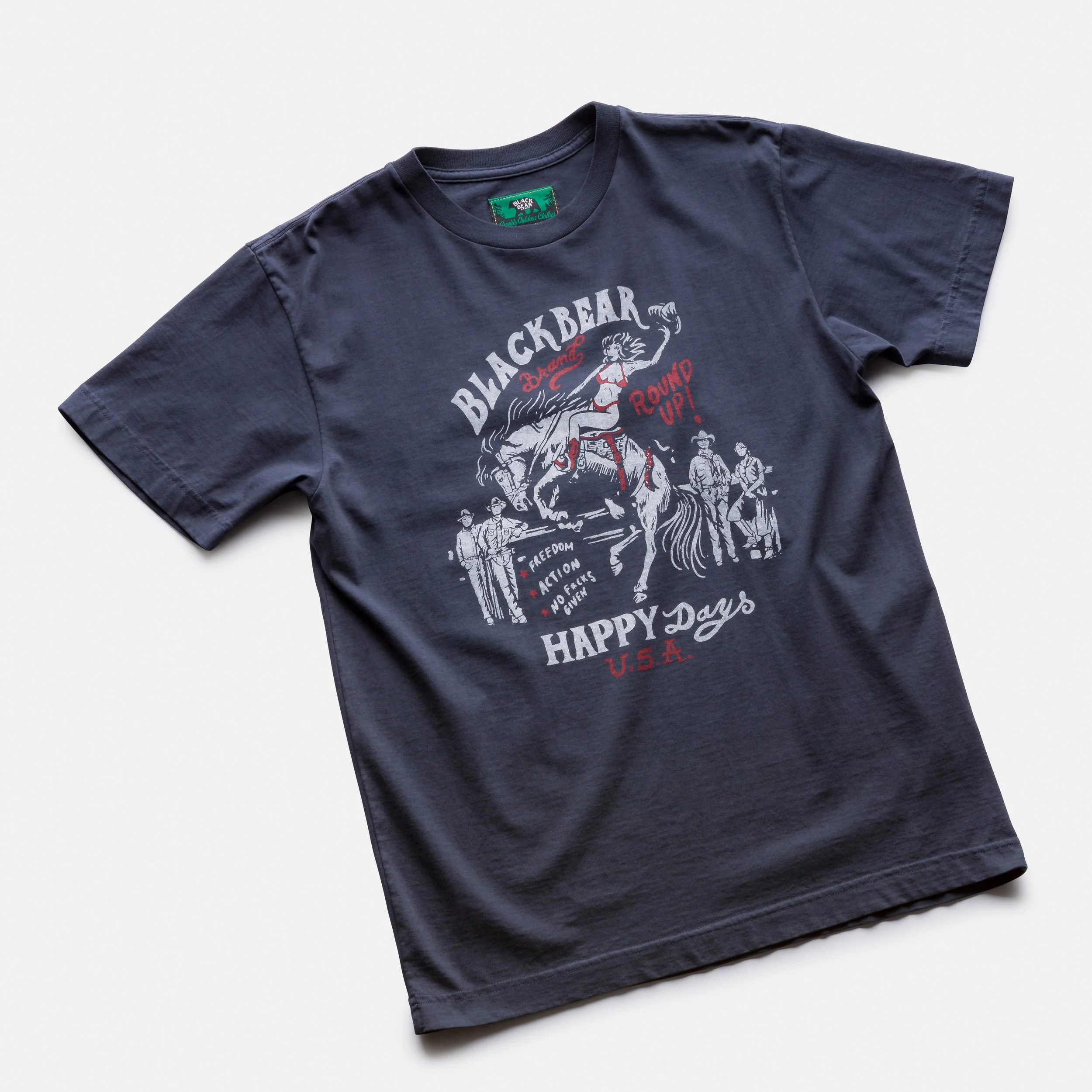 Black Bear Brand NO F*$KS GIVEN - NAVY Garment Dyed T
